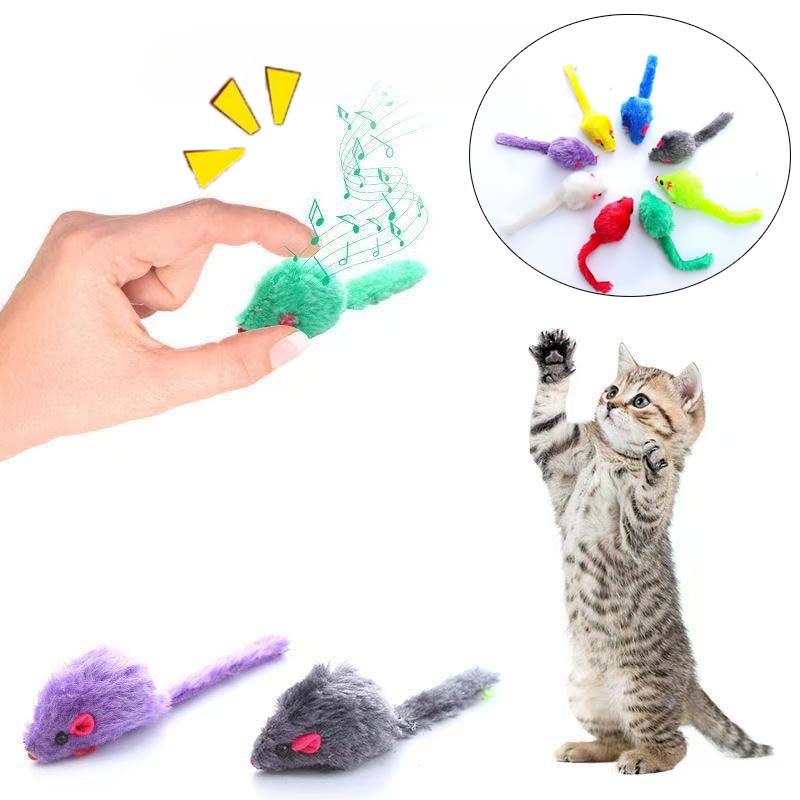 Catnip Interactive Plush Mouse - لعبة فأر للقطط تصدر أصواتًا، محشوة