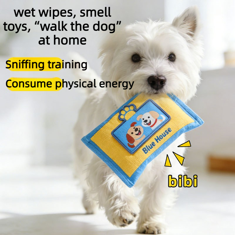 Interactive Squeaky Plush Dog Toy - لعبة صندوق مناديل متينة ومقاومة للتمزق