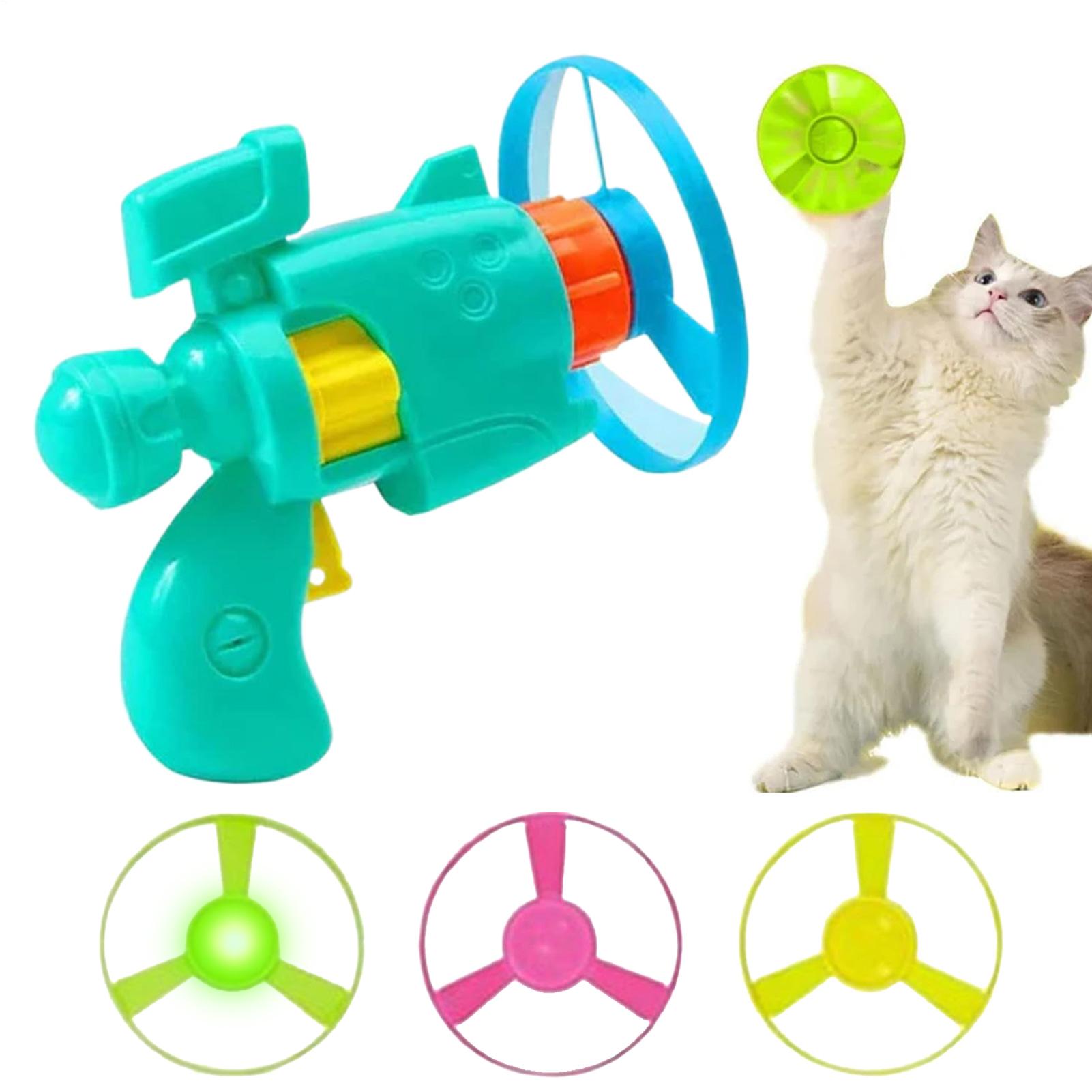 Flying Disc Dog Training Toy - القطط التفاعلية الصحن الطائر بندقية مضيئة