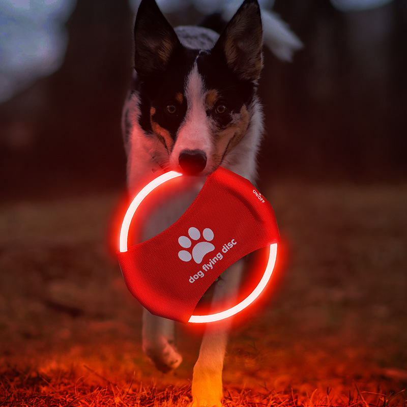 Flying Disc Dog Training Toy - قرص طائر للكلاب LED، ألعاب الحيوانات