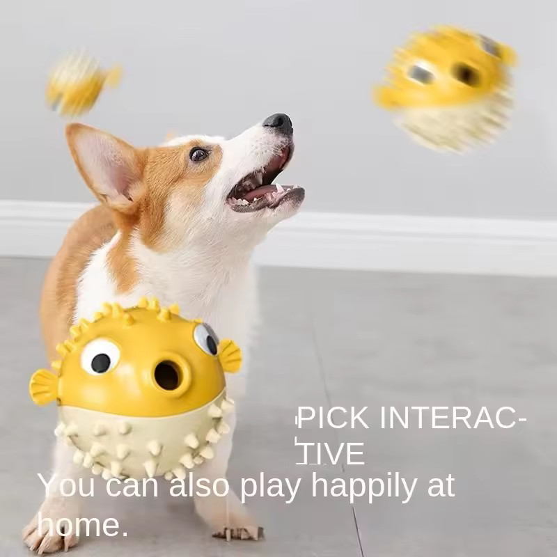 Rubber Treat Dispensing Dog Toy - لعبة كلب على شكل سمكة ترتد