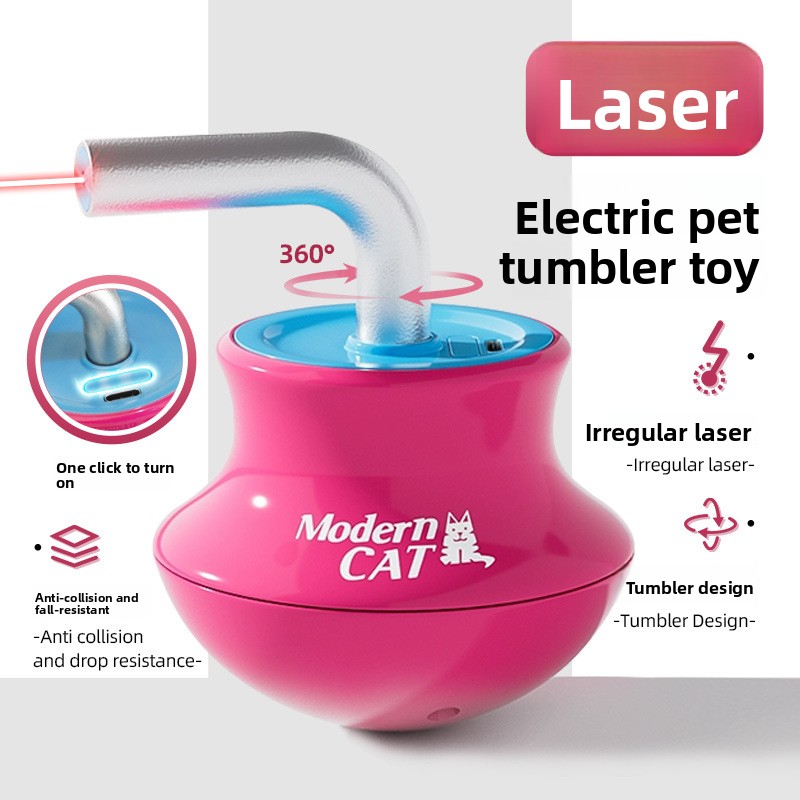 Laser Pointer Cat Toy Automatic - ألعاب القطط الأوتوماتيكية: عصي ريش تفاعلية،