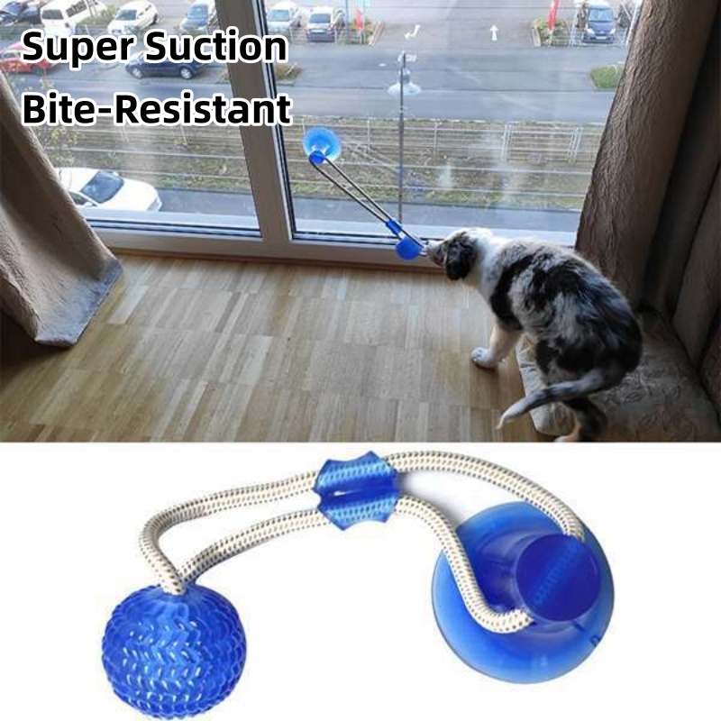 Suction Cup Dog Tug Toy - لعبة شفط متينة للكلاب، كرة مضغ