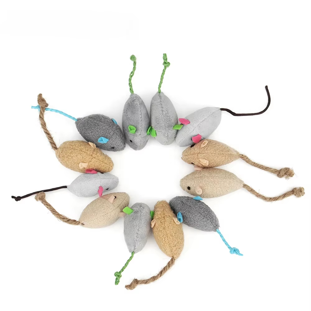 Catnip Interactive Plush Mouse - 5 قطع ألعاب قطط على شكل