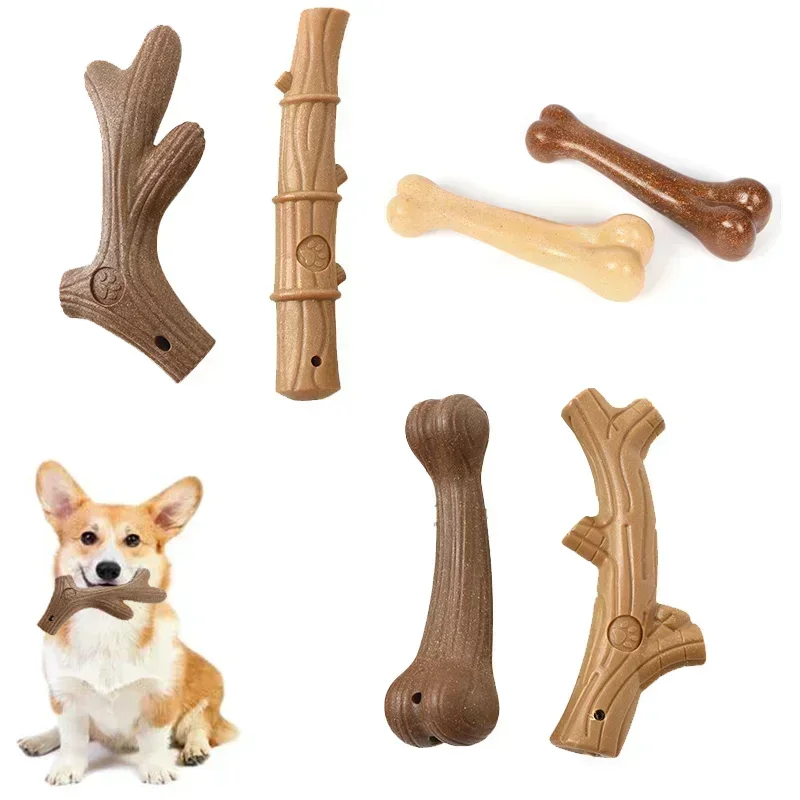 Indestructible Dog Chew Toy - ألعاب مضغ خشب الصنوبر من قرون