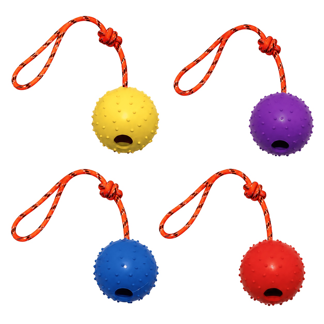 Dog Rope Toy Aggressive Chewers - عبوتان من كرات الكلاب المطاطية المتينة