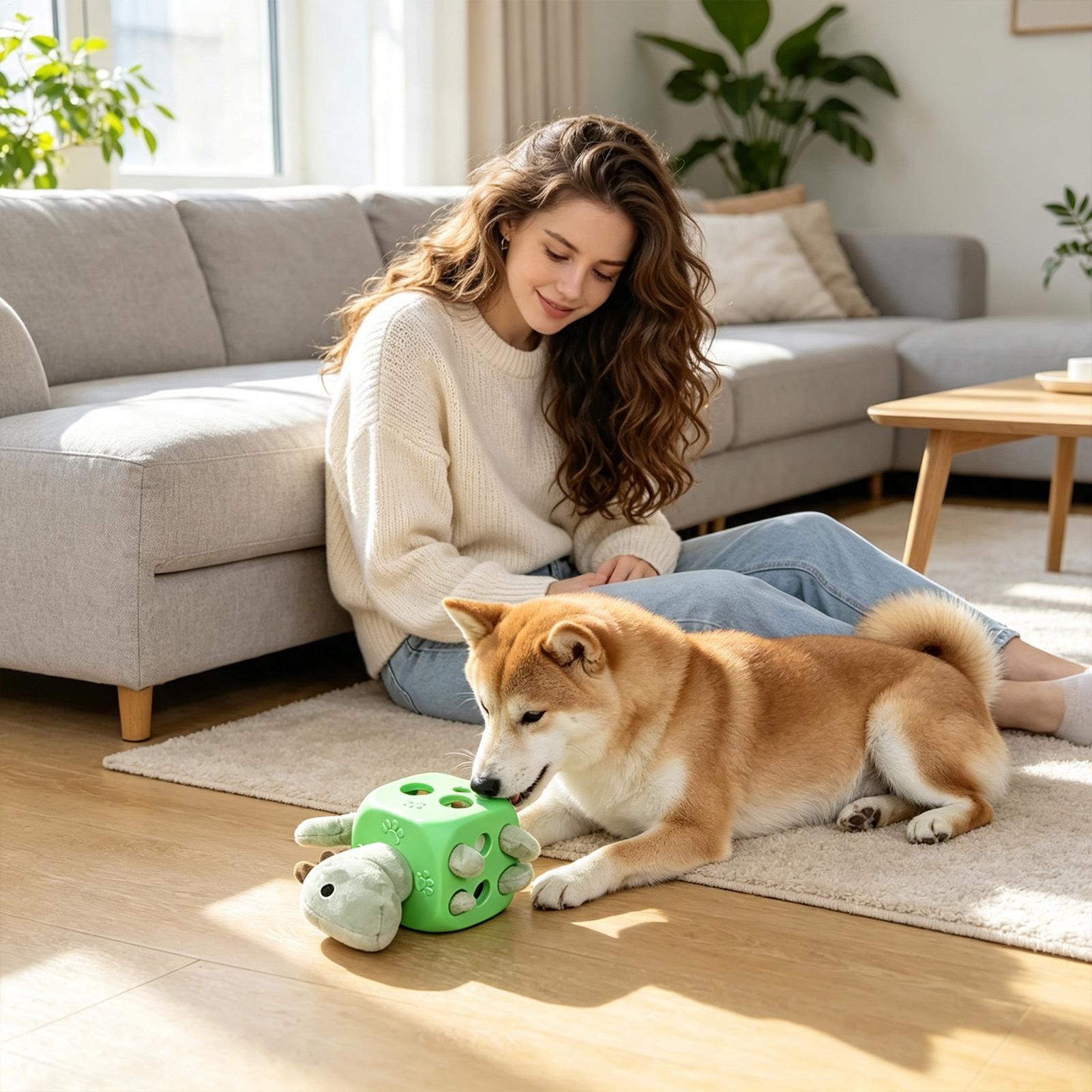 Rubber Treat Dispensing Dog Toy - لعبة تفاعلية للكلاب، أداة تغذية ذكية