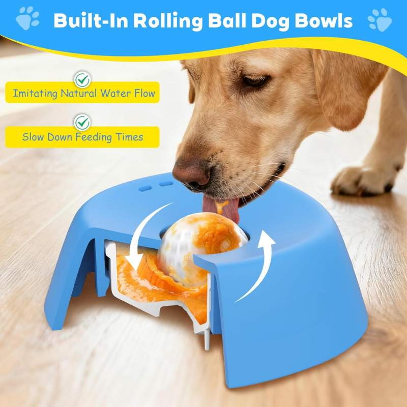 Interactive Squeaky Plush Dog Toy - أوعية تغذية بطيئة للكلاب للمكافآت السائلة،