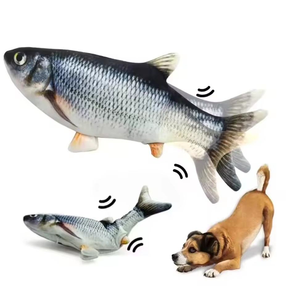 لعبة سمكة للقطط والكلاب تعمل ب - مراجعة Electric Floppy Fish Dog Toy وسعره