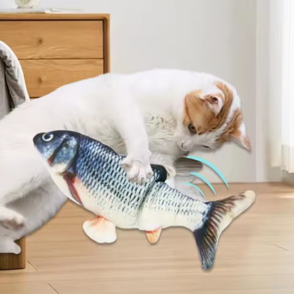 لعبة سمكة للقطط والكلاب تعمل ب - مراجعة Electric Floppy Fish Dog Toy وسعره