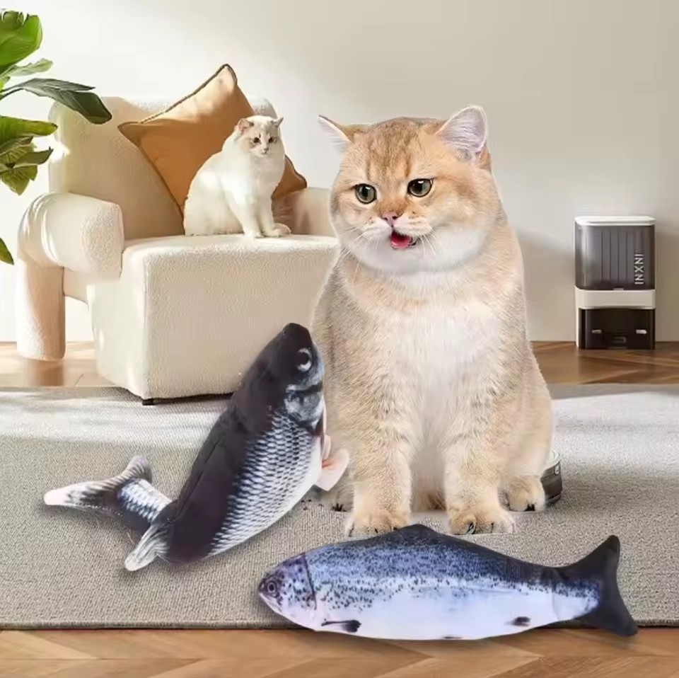 لعبة سمكة للقطط والكلاب تعمل ب - مراجعة Electric Floppy Fish Dog Toy وسعره
