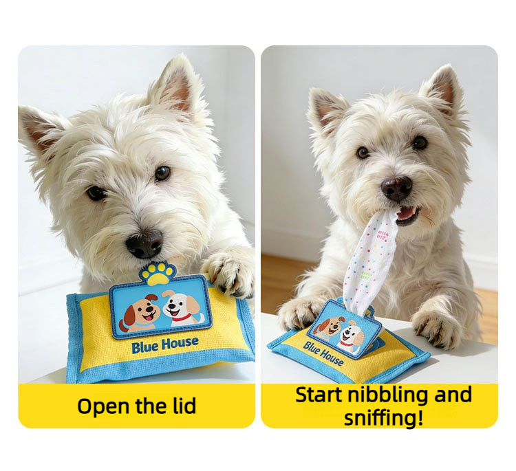 لعبة صندوق مناديل متينة ومقاوم - مراجعة Interactive Squeaky Plush Dog Toy وسعره