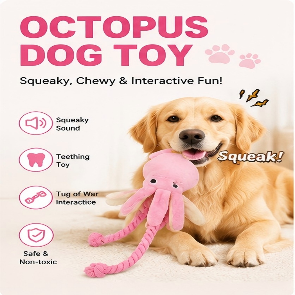 لعبة مضغ للكلاب على شكل أخطبوط - مراجعة Dog Rope Toy Aggressive Chewers وسعره