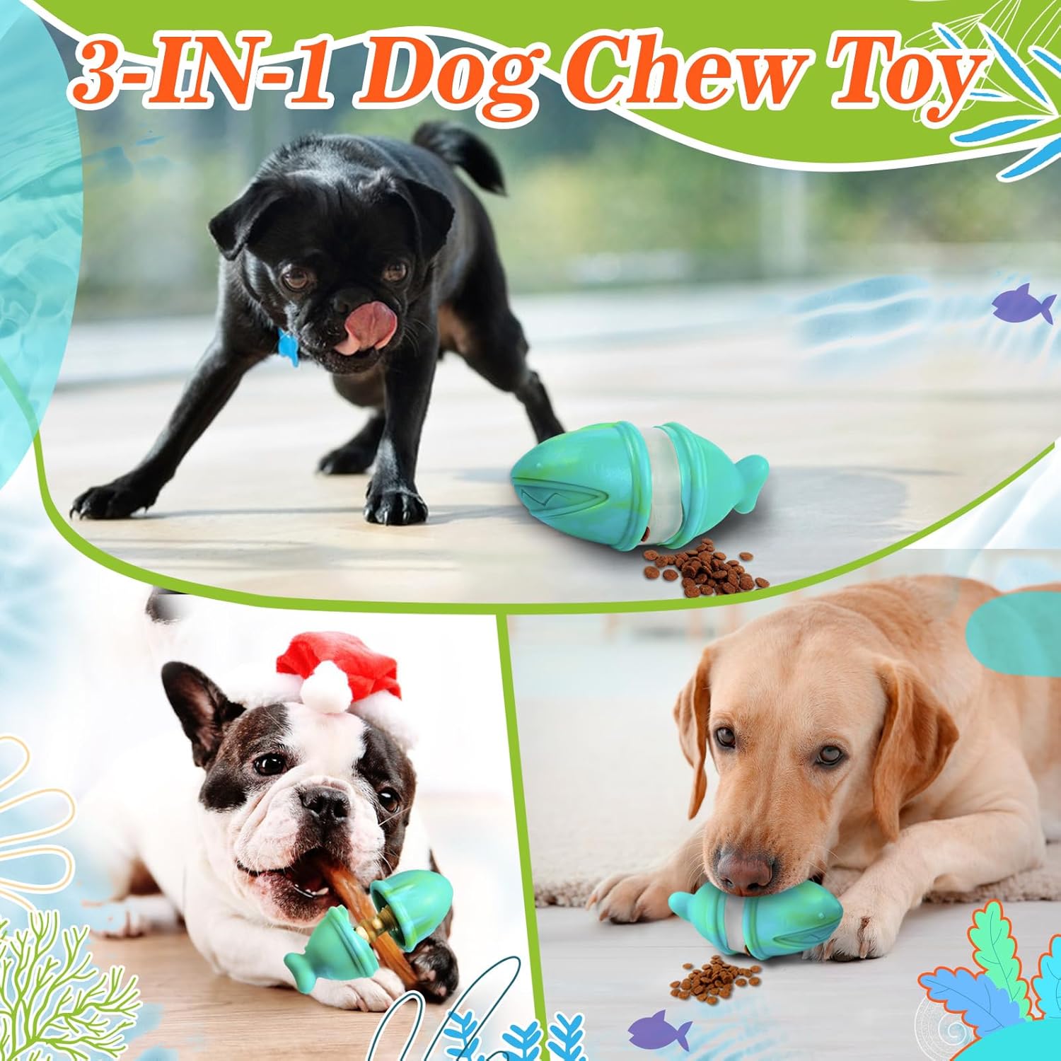 لعبة مضغ 2 في 1 وحامل عصا الفت - مراجعة Rubber Treat Dispensing Dog Toy وسعره