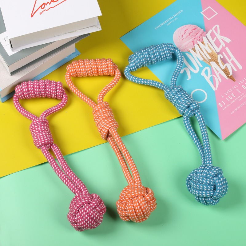 1 قطعة لعبة مضغ للكلاب مع كرات - مراجعة Dog Rope Toy Aggressive Chewers وسعره