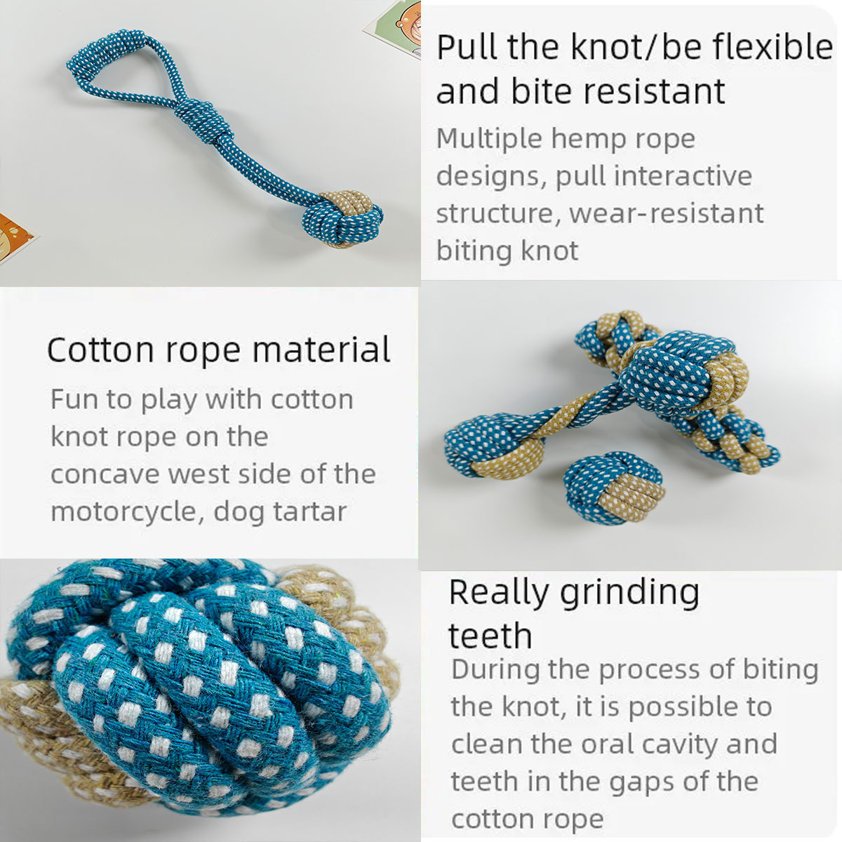جديد 7 قطعة كلب جرو عقدة مزدوج - مراجعة Teeth Cleaning Dog Chew Bone وسعره