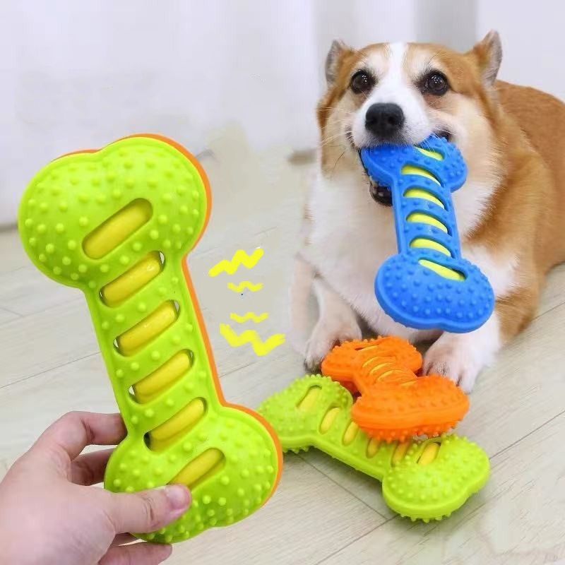 لعبة مطاطية متينة للكلاب على ش - مراجعة Teeth Cleaning Dog Chew Bone وسعره