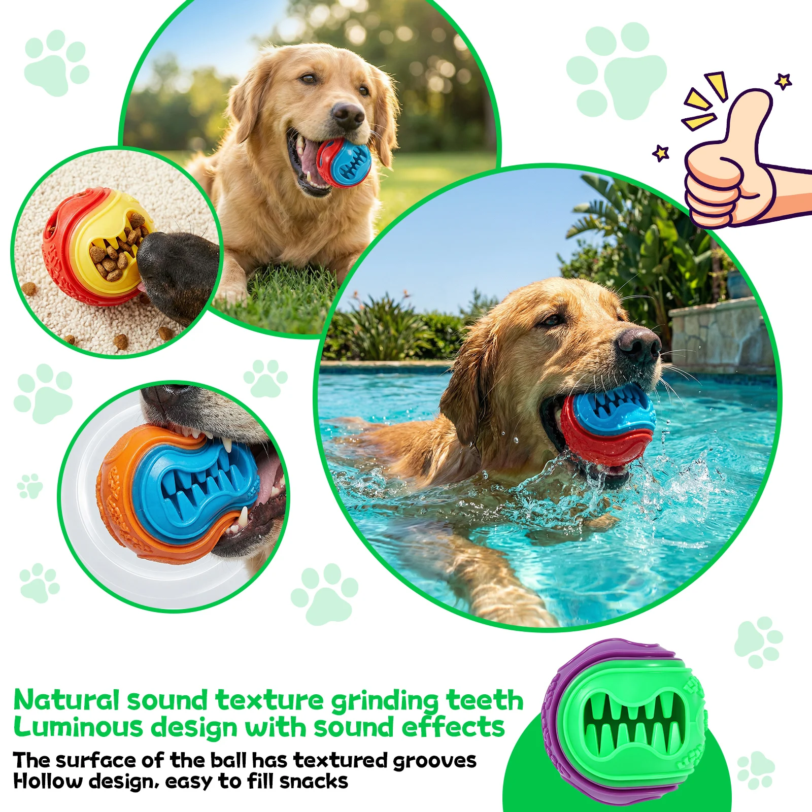 6 قطع من كرات الطعام التفاعلية - مراجعة Rubber Treat Dispensing Dog Toy وسعره