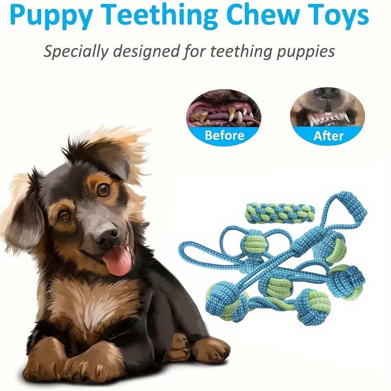 7 قطع من ألعاب العقد التفاعلية - مراجعة Dog Rope Toy Aggressive Chewers وسعره
